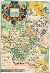 Franciae Orientalis: Monasteriensis Et Osnaburgensis Episcopatus Descriptio Geografische kaart van Frankenland in Duitsland uit 