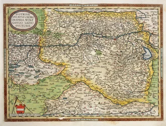 Kaart van Oostenrijk, uit Theatrum Orbis Terrarum door Abraham Ortelius