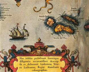 Kaart van de Azoren uit Theatrum Orbis Terrarum door Abraham Ortelius