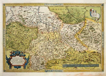 Kaart van Saksen, uit Theatrum Orbis Terrarum door Abraham Ortelius