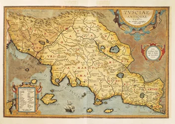 Kaart van Tuscia uit Theatrum Orbis Terrarum