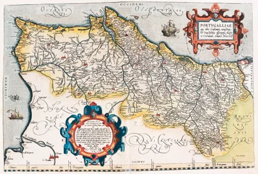 Portugese geografische kaart van het grondgebied van Portugal uit 