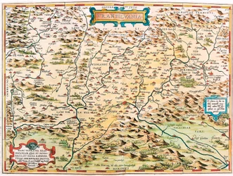 Transilvania Geografische kaart van het gebied Transsylvanië uit 