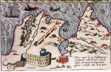 Tunis - Atlas van Abraham Ortelius, Antwerpen