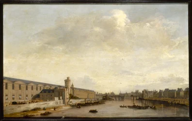 De Grote Galerie van het Louvre, met de Porte Neuve en de Tour de Bois, circa 1640