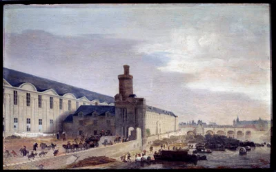Uitzicht op Porte Neuve en Galerie du Louvre rond 1640