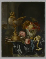 Banket stilleven met Nautilusbeker