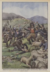 Strijd voor burgerrechten in de Marche, bewoners van een dorp vallen herders aan