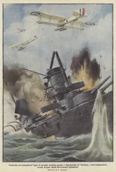 Gedwongen om vast te lopen na het recente gevecht bij de Dardanellen, wordt de Goeben gebombardeerd ?