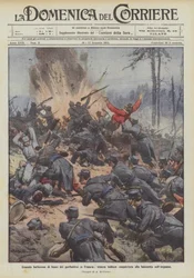 Bloedige vuurdoop van de Garibaldini in Frankrijk, Duitse loopgraaf veroverd met de bajonet in de Argonne