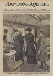 Na de gebeurtenissen in Montenegro, de ontmoeting van koningin Milena met onze vorsten op het station van Rome