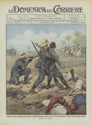 Tijdens het laatste gevecht in Misrata, kapitein Piscicelli, gewond geraakt op 100 meter van