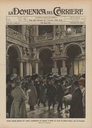 Algemene politieke verkiezingen van 7 maart, proclamatie van de afgevaardigden van Milaan in de binnenplaats