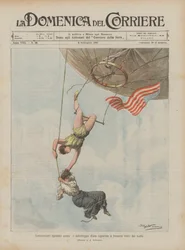 Spannend luchtincident, de redding van een jonge vrouw op driehonderd meter hoogte