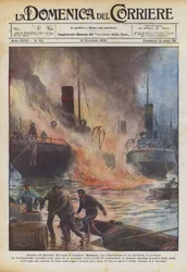 Vlammen op de Donau
