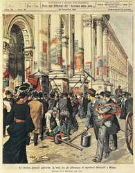 Algemene verkiezingen in Milaan: confrontaties tussen mensen die politieke posters ophangen in Milaan