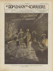 De werkzaamheden voor de Simplontunnel, in de ingewanden van de berg