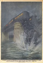 Het treinramp van S Eufemia, door het instorten van een brug