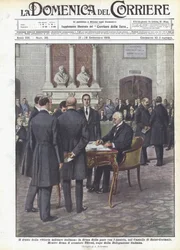 De vrucht van de Italiaanse militaire overwinning, de ondertekening van de vrede met Oostenrijk, in het Kasteel van Saint-Germain