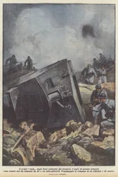 De eerste tank van de Hunnen, gevangen door de Fransen