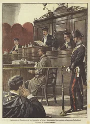 Het proces voor de moord op graaf Bonmartini, in Turijn, het emotionele verhoor van de moordenaar Tullio Murri