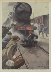 De koelbloedigheid van een stationschef, hij gaat tussen de rails liggen bij het passeren van een sneltrein