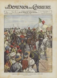 De aankomst van de Italiaanse pelgrimage met kardinaal Ferrari in Jeruzalem