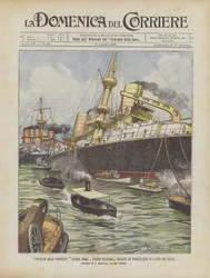 De aanvaring van het slagschip Andrea Doria bij Gallipoli, tijdens de torpedo-oefeningen