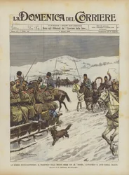 De Russisch-Japanse oorlog, het transport van Russische troepen met trojka