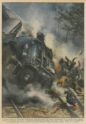 De tragische scène van de ontsporing van een sneltrein in de Verenigde Staten