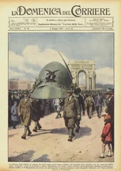 De bijeenkomst van de gepensioneerde Alpini vond dit jaar plaats in Genua op het Piazza della Vittoria