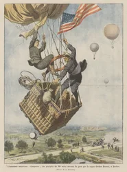 De Amerikaanse luchtballon Conqueror stort neer van 300 meter tijdens de race voor de Gordon Bennett Cup in Berlijn