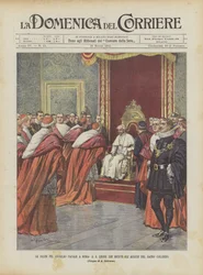 De Feesten Voor Het Pauselijke Jubileum In Rome, Paus Leo XIII Ontvangt De Felicitaties Van Het Heilige College