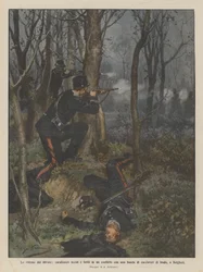 De slachtoffers van de plicht, carabinieri gedood en gewond in een conflict met een bende stropers, in Bolgheri