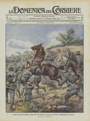 De heroïsche dood van generaal Torelli aan het hoofd van zijn troepen, in de overwinning bij Tecniz