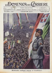 Jubelenden menigten rond de Leider