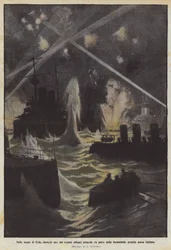 In de wateren van Pola, tijdens een van de recente effectieve aanvallen door de formidabele Italiaanse luchtmacht