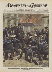 Onderwerping aan admiraal Birilef, minister van marine, van de muitende Russische matrozen in Kronstadt