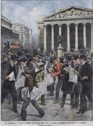 De dag na de dood van koning Edward VII. Illustratie door Achille Beltrame. Mei 1910.