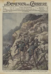 Tussen de pieken van Monte Chiesa en Monte Campigoletti (op meer dan 2000 meter) doorbreken de alpini drie linies