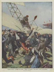 Moderne tragedies, vliegtuig dat in Madrid een generaal en een vrouw doodt en meerdere mensen verwondt