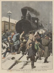 Tragisch gevecht tussen een Russische machinist en een menigte woedende arbeiders tegen hem