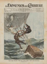 Tragische reis van de luchtballon Regina Elena vertrokken uit Milaan en neergestort in zee bij Ancona