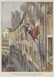 Een tragisch voorval van de brand in Via Mazzini, Ferrara