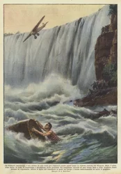 Een excentrieke Amerikaan sloot zichzelf op in een vat om ook dit jaar de beroemde Niagara-waterval te overleven