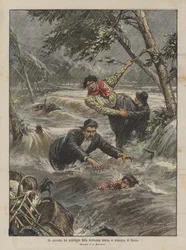 Een episode van de stortbui van vorige week in de provincie Cuneo