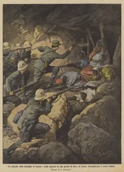 Een episode van de slag bij Zanzur, Arabieren verrast in een grot waar ze veilig waren