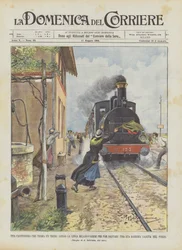 Een spoorwegwachter die een trein stopt op de lijn Milaan-Varese om haar dochtertje te redden dat in een put is gevallen