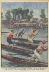 Een curieuze regatta gehouden door vrouwen in Duitsland