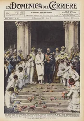 Een van de vriendelijkste momenten van de huwelijksfeesten van Sofia vond plaats bij het vertrek van koning Boris...